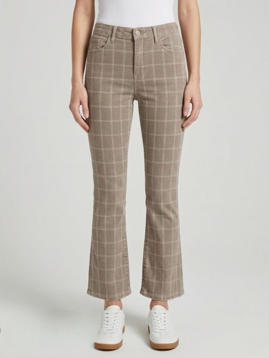 Frame Denim Denim - ❤️ FRAME DENIM LE CROP MINI BOOT CROPPED BOOTCUT JEANS / PANTS IN PLAID, 6